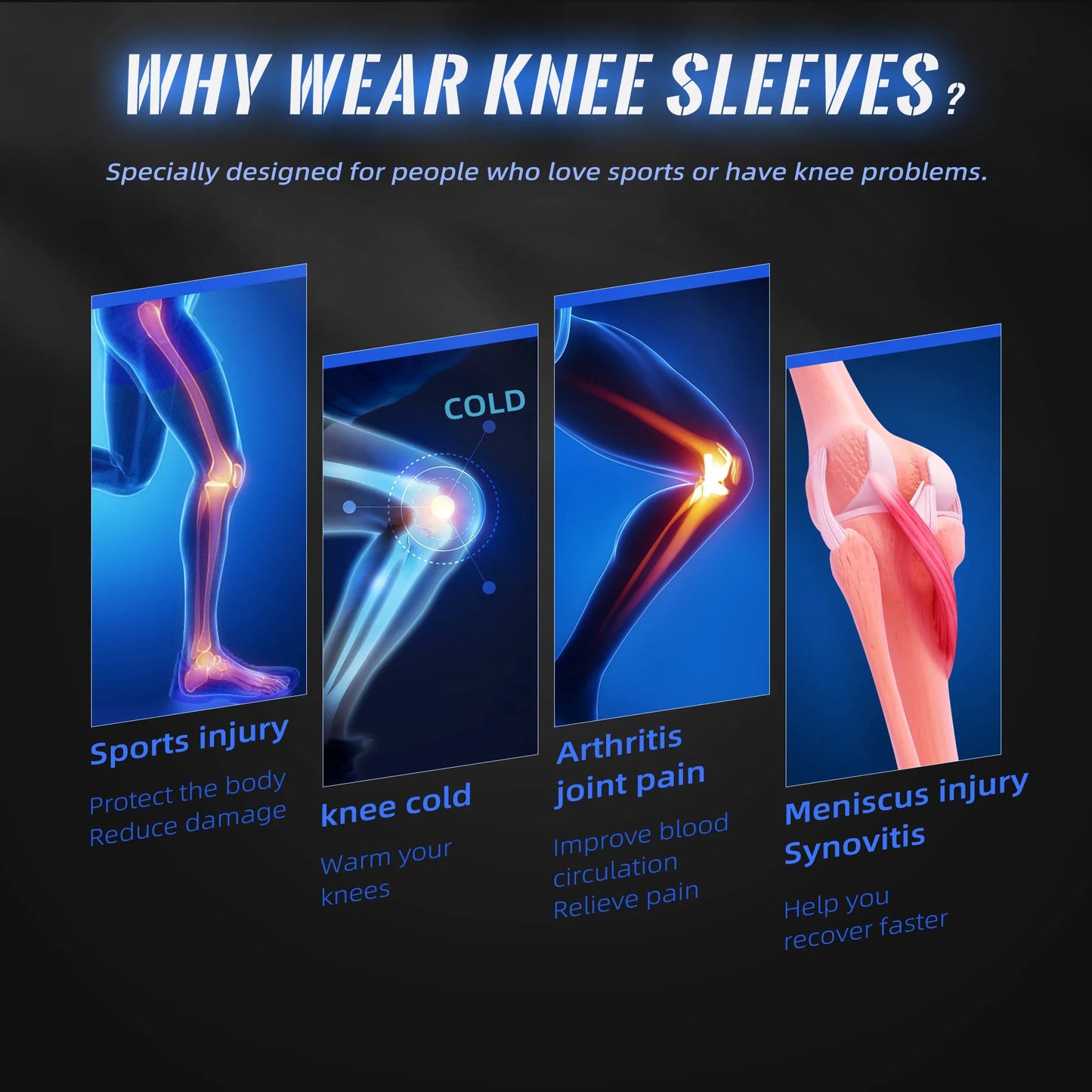 Arthritis Knee Brace Copper Compression Support Sleeves for Women Men Knee Pain Relief