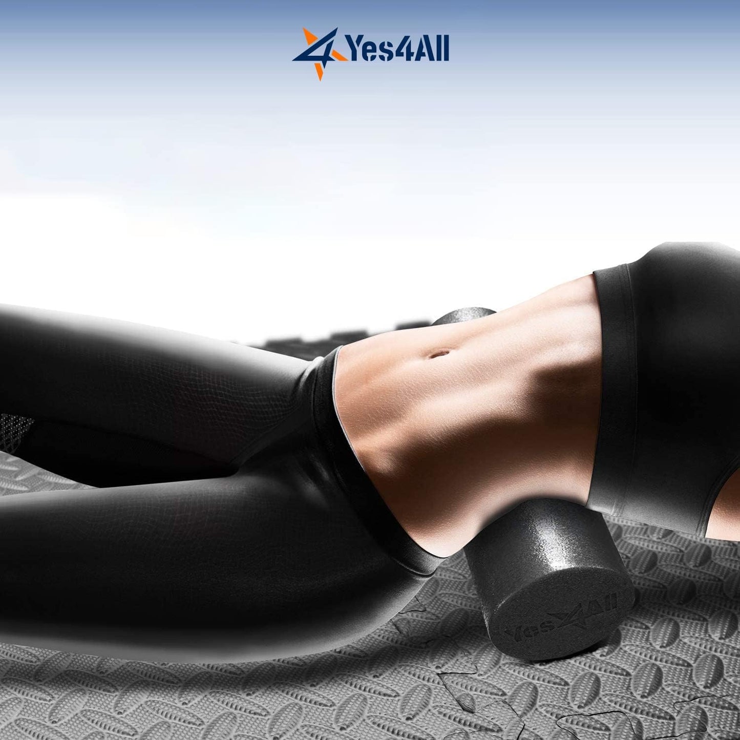 Medium Firm round PE Foam Roller for Pilates, Yoga, Stretching, Balance & Core Exercises
