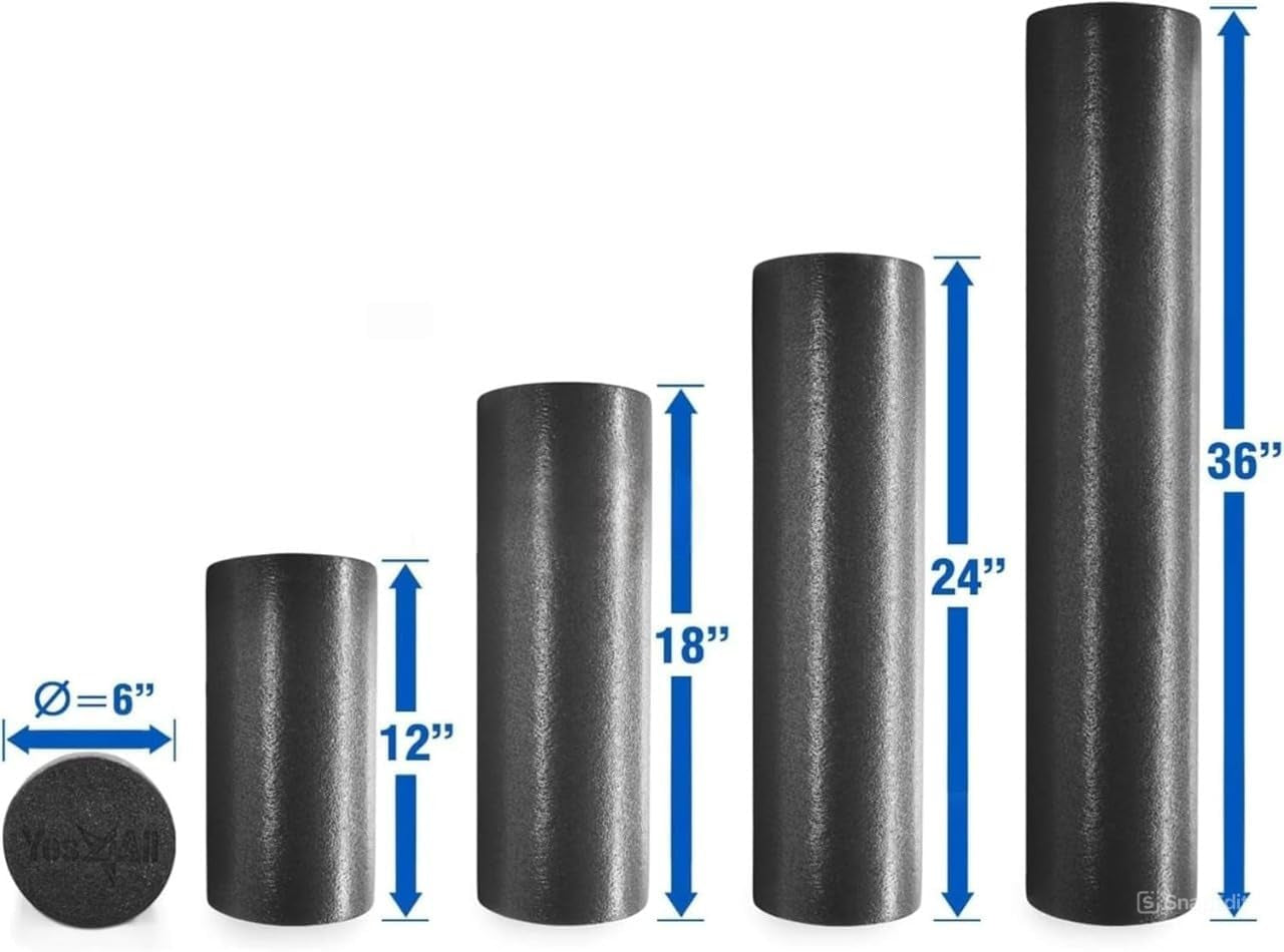 Medium Firm round PE Foam Roller for Pilates, Yoga, Stretching, Balance & Core Exercises