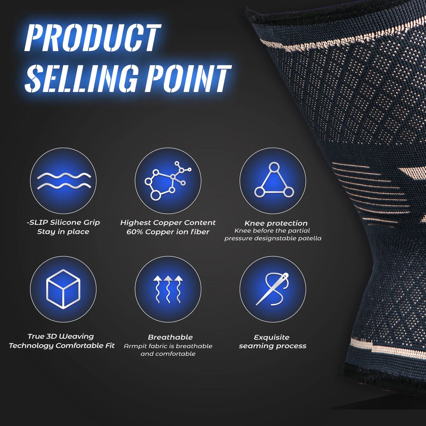 Arthritis Knee Brace Copper Compression Support Sleeves for Women Men Knee Pain Relief